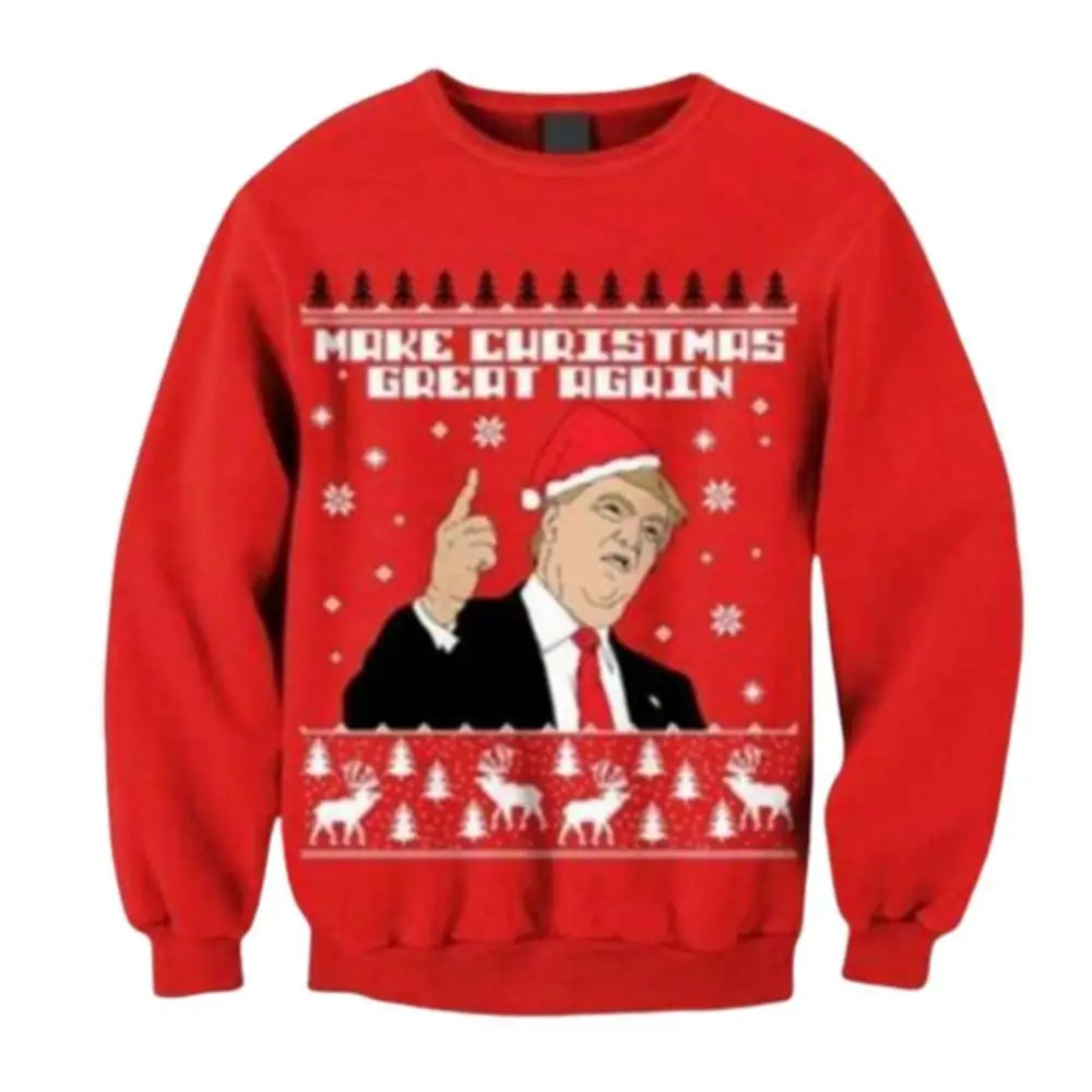 Женская Мужская Унисекс Толстовка Рождественский Дональд Трамп Уродливый