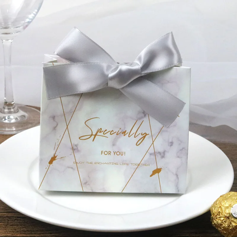 10 шт. бумажная коробка с лентой мраморной текстурой | Дом и сад