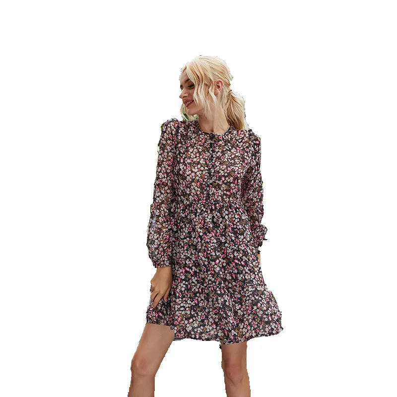 

Summer Streetwear Women White Dress Long Sleeve Ruffle Hollow A-line Sexy Mini Dress Women Elegant Short Party Dresses 2020 New