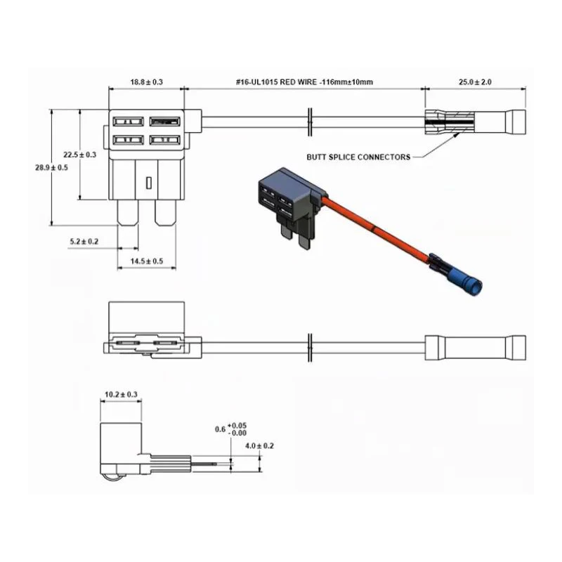 Адаптер автомобильного предохранителя 8 шт./4 комплекта адаптер дополнительной