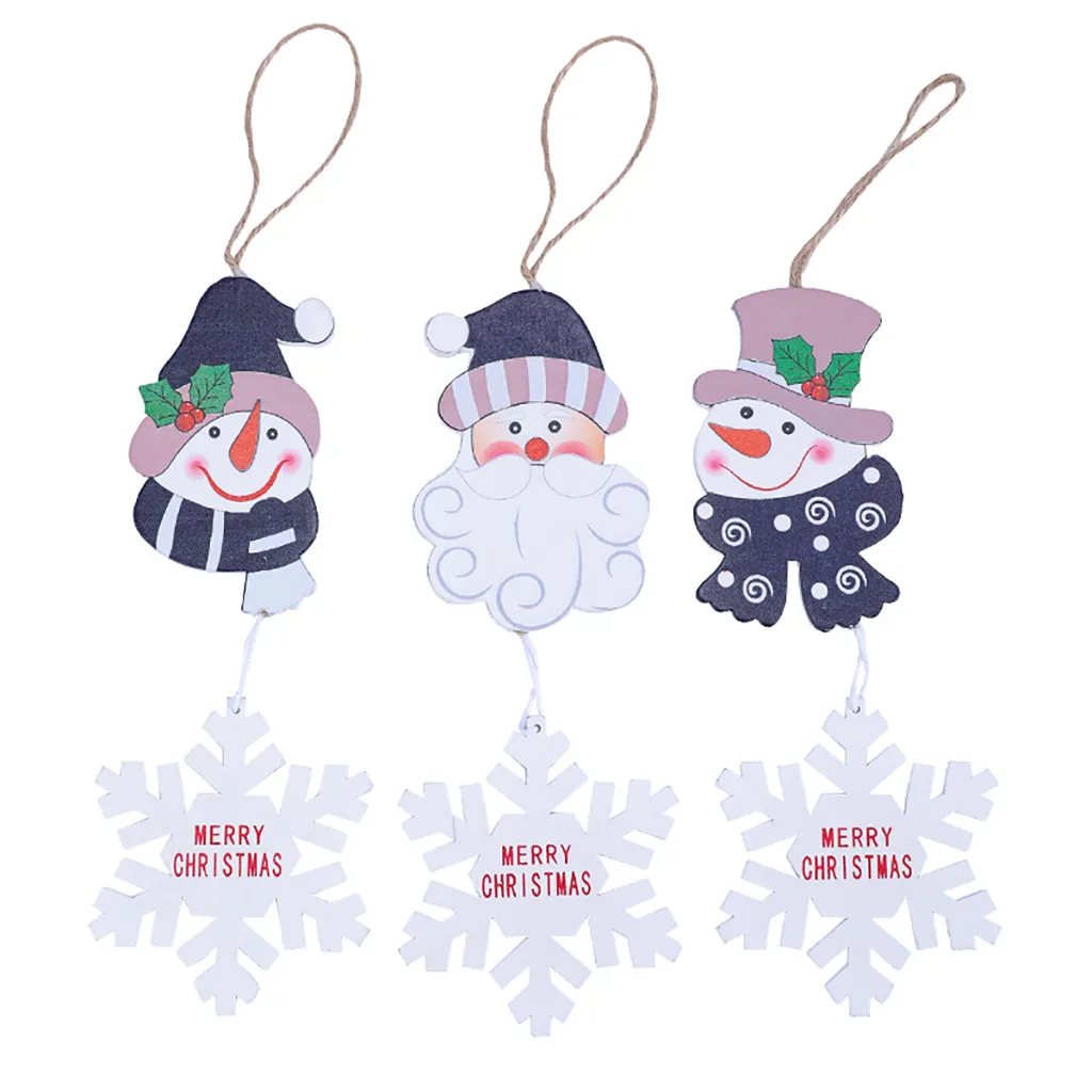 3 шт. рождественские украшения деревянные для рождественской елки подвесные