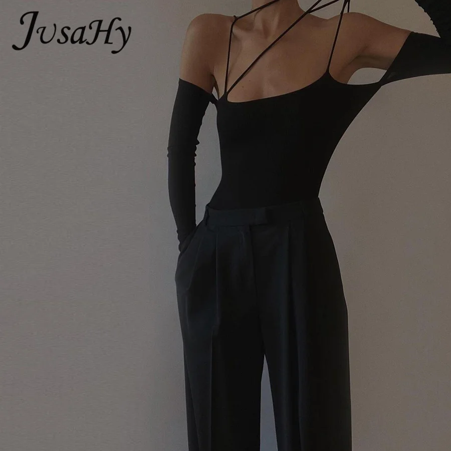 Женское трикотажное боди с длинным рукавом и вырезом лодочкой |