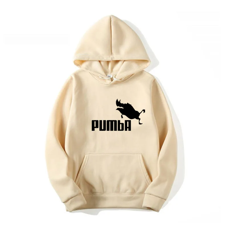 

Men women Hoodies Streetwear Super Print pumba Hoodie Sweatshirt Men Fashion autumn winter cotton The screw thread cuff hoodies