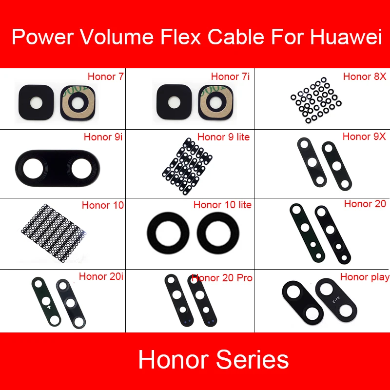 Задняя камера стеклянная линза для Huawei Honor 6 6c 7 7i 8x9 9n 9i 9x10 20 20i Pro Plus Lite 10lite Play крышка