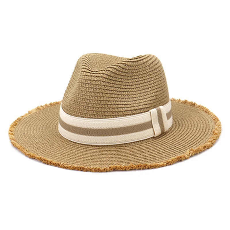 

women sun hats wide brim belt band casual classic belt band summer spring hat handmade sun protection beach travel straw sun hat
