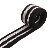 black white striped webbing cotton webbing belt striped ribbon 38mm webbing for dog collar tote handles leather straps 1 12