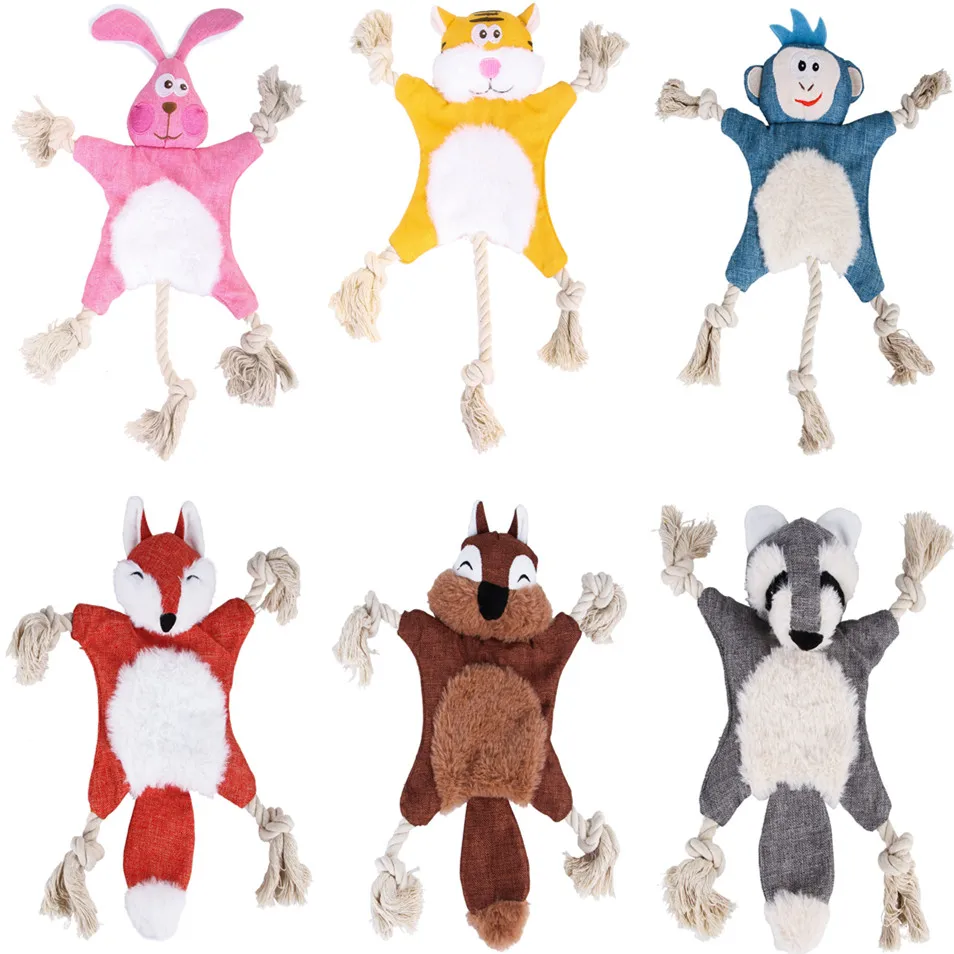 1Pc Pet Dog Toys Stuffed Chew Plush Squeaker Animals Puppy Fox Squirrel For Dogs Cat Squeak Toy Supplies | Дом и сад