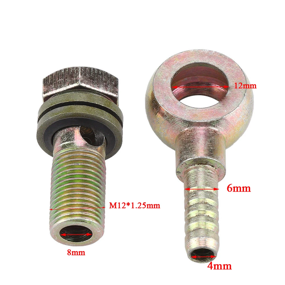 

2pcs/Set M12x1.25mm Motorcycle Refit Oil Cooler Fittings Plug Ball Head Adapter 8mm For Refitting Engine Oil Cooler Outlet And I