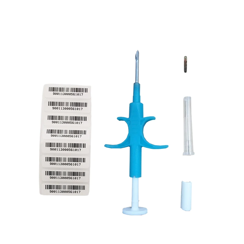Free shipping Blue 2.12x12 1.4x8 1.25x7 EM4305 FDX-B standard Animal lifetime tracking microchip transponder for vet with syring | Дом и сад