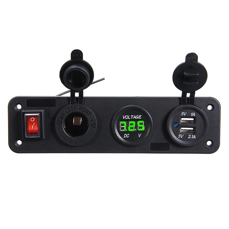 12V 24V гнездо для автомобильного прикуривателя 2 USB разветвитель Зарядное