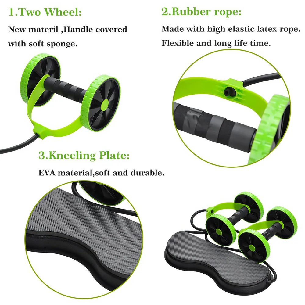 Брюшный ролик с двойным колесом Ab оборудование для тренировки мышц в тренажерном