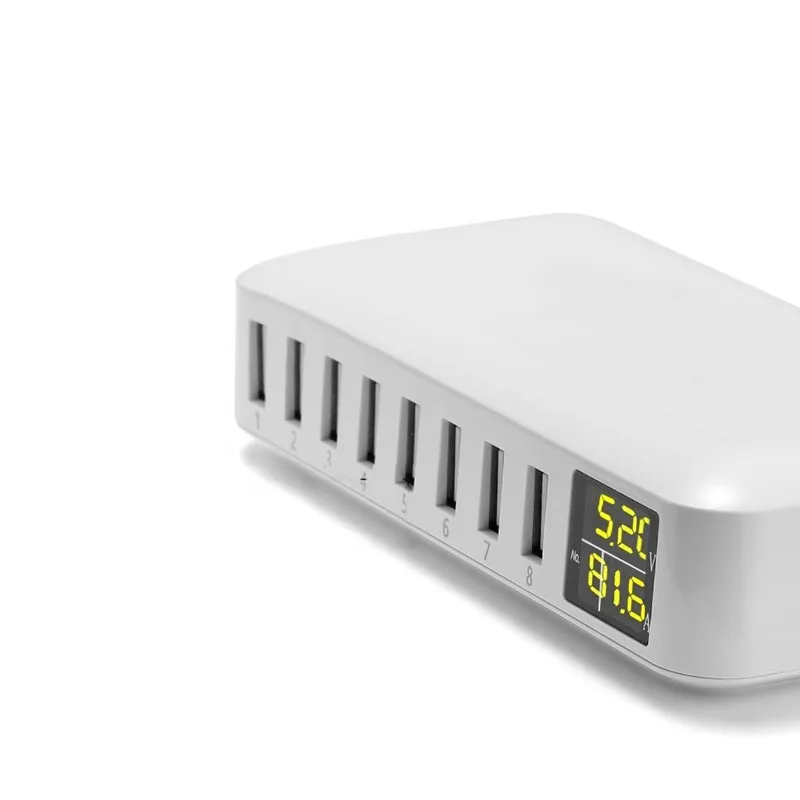 Зарядное устройство с 8 портами USB светодиодный дисплей зарядка в режиме