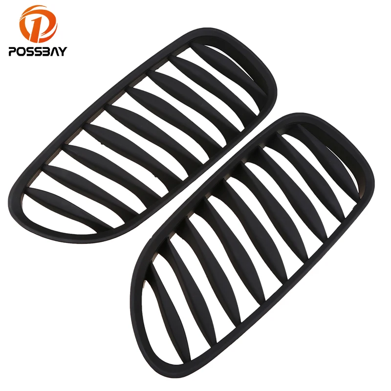

POSSBAY Matte Black Front Kidney Grilles for BMW Z4 M Coupe E86 3.0si/M3.2 2006 2007 2008 Decorative Center Racing Grills