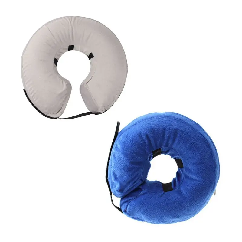 Защитный надувной ошейник для собак и кошек мягкий плюшевый конус защиты от