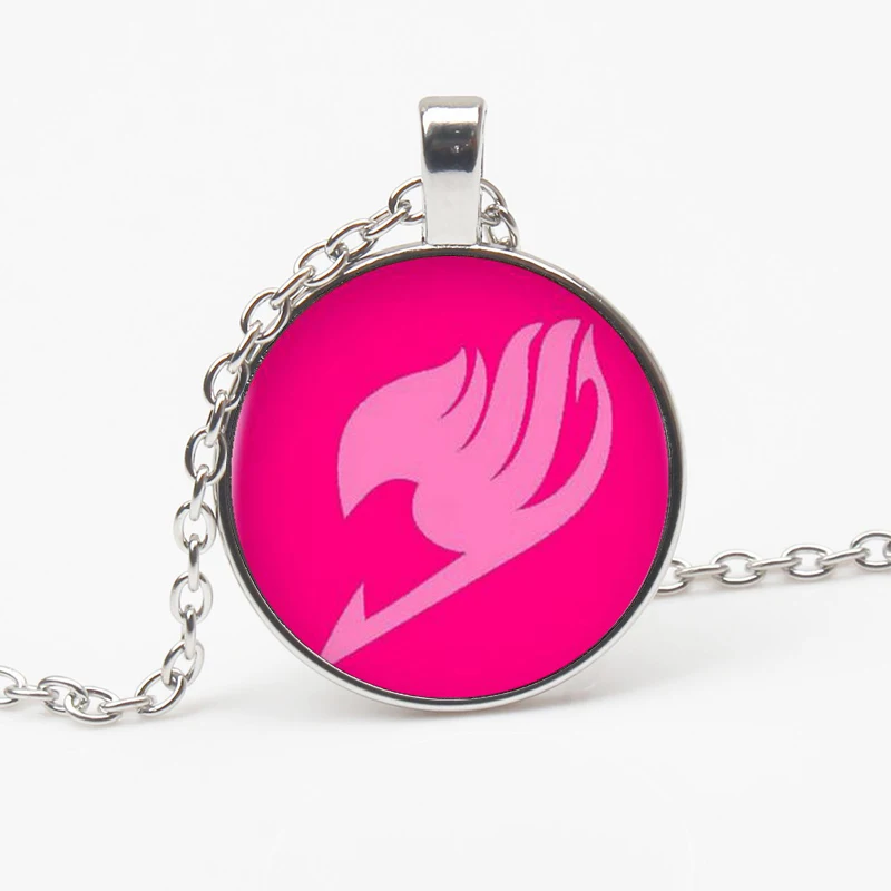 

Popular Styles Fairy Tail Logo Pendant Necklace Coarse DOTA Statement Retro Black Chain Ms. Men Accessories Game Party Souvenirs