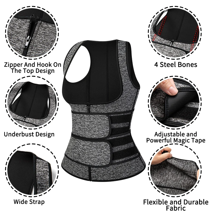 Неопреновый корсет-сауна для тренировки талии корсет триммер жилет женщин