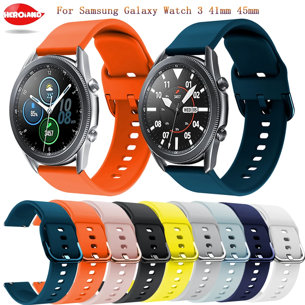 Модный спортивный 20 мм/22 мм силиконовый ремешок на запястье для Samsung Galaxy Watch 3 45 41