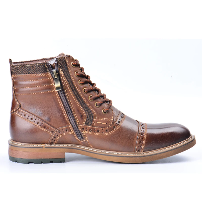 Мужские ботильоны из натуральной кожи ZFTL черные повседневные Теплые воловьей