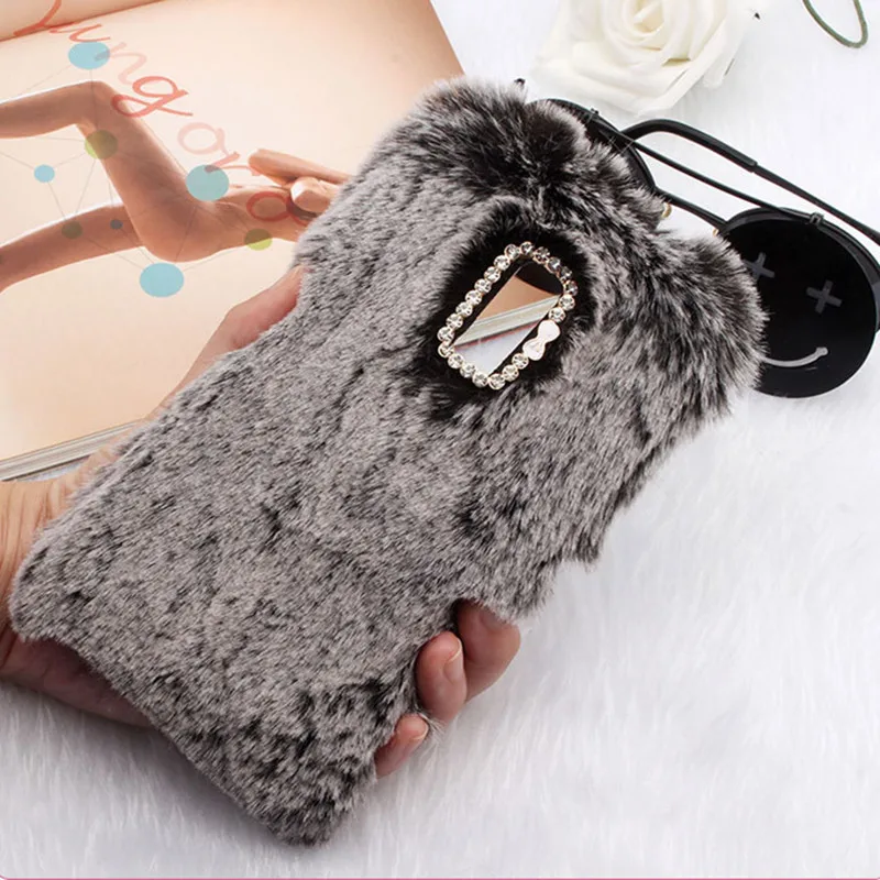 Cute Fluffy Rabbit Hair Case Cover For Xiaomi Redmi 7 7A 6 Pro 6A 8A 5 Plus 5A 4A 4X K20 Xiomi Mi 9 9t 8 Lite Warm | Мобильные