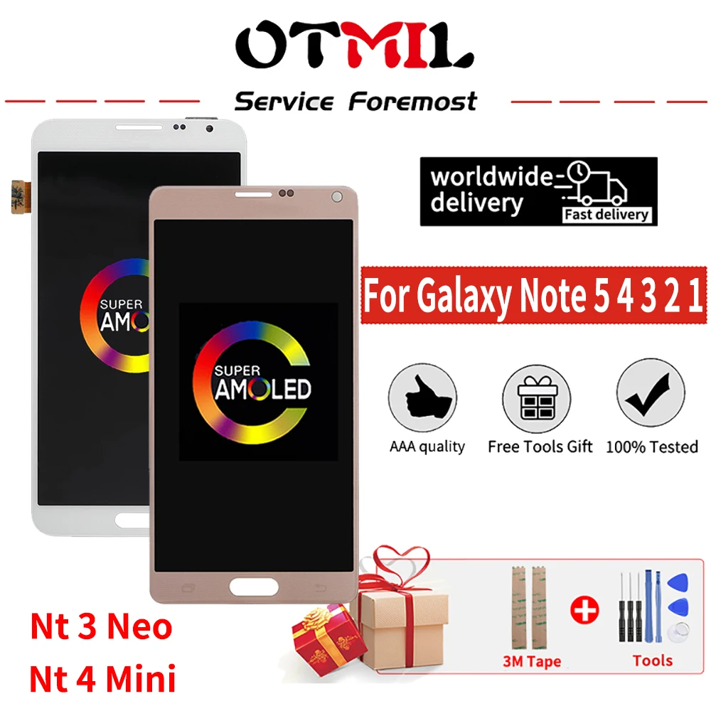 ЖК дисплей Amoled для Samsung Galaxy Note 5 4 3 2 1 сенсорный экран с дигитайзером в сборе замена