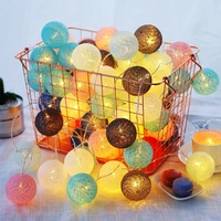 led cotton string ball light string lights for christmas bedroom garden decoration light ball lantern room night light