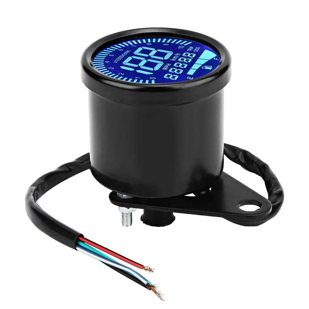 Универсальный мотоцикл цифровой спидометр Ретро ЖК одометр кафе гонщик Тахометр