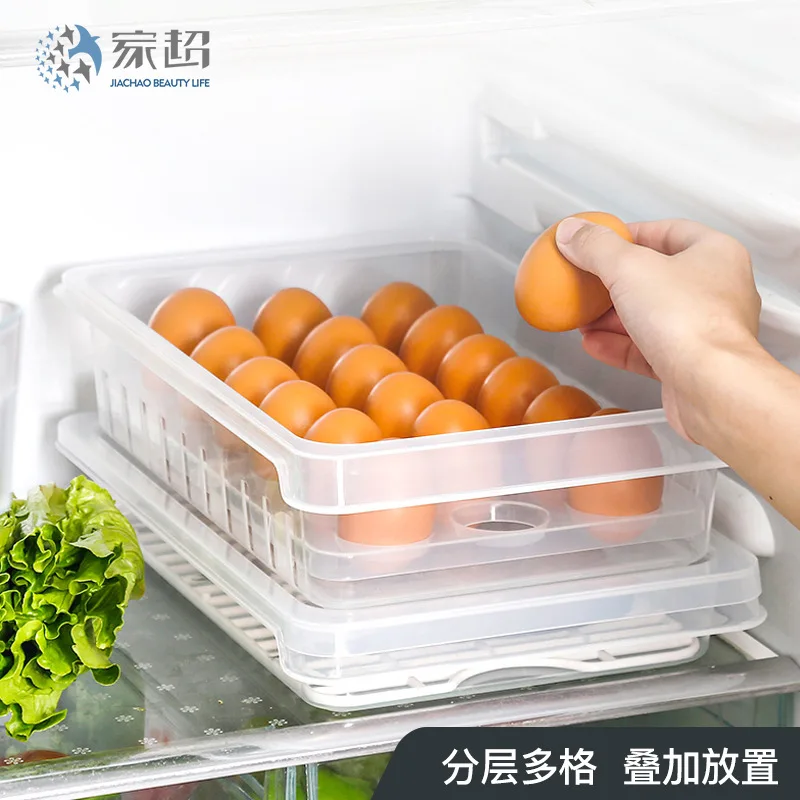 

Home super 18 grid egg box refrigerator fresh-keeping box portable picnic egg storage box plastic egg box egg tray egg grid