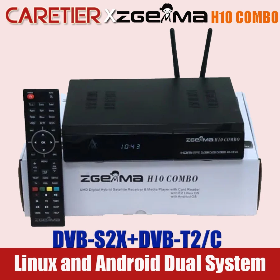 1 шт. 2021 Новый ZGEMMA H10 двойная система DVB-S2X + DVB-T2/C комбинированный тюнер Встроенный 4K