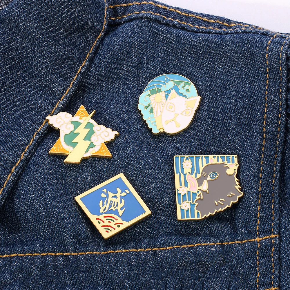 Японская аниме демон Slayer Брошь Косплей Аниме ярмарка аксессуары отворот булавка