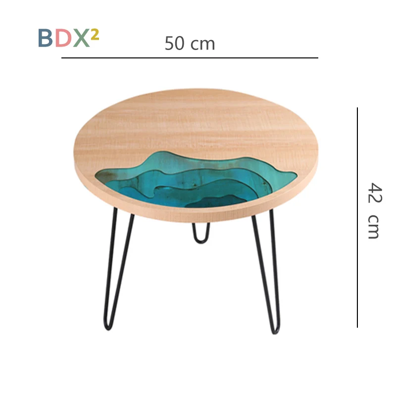 Wood grain 2 50cm Креативный деревянный круглый журнальный столик для реки, угловой столик, современный меламин, экологический декоративный домашний стол - Цвет: Wood grain 2 50cm