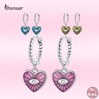 Bamoer оригинальные уникальные серьги в форме глаз дьявола, Настоящее серебро 925 пробы, серьги в форме сердца для женщин, гипоаллергенные вечерние ювелирные изделия
