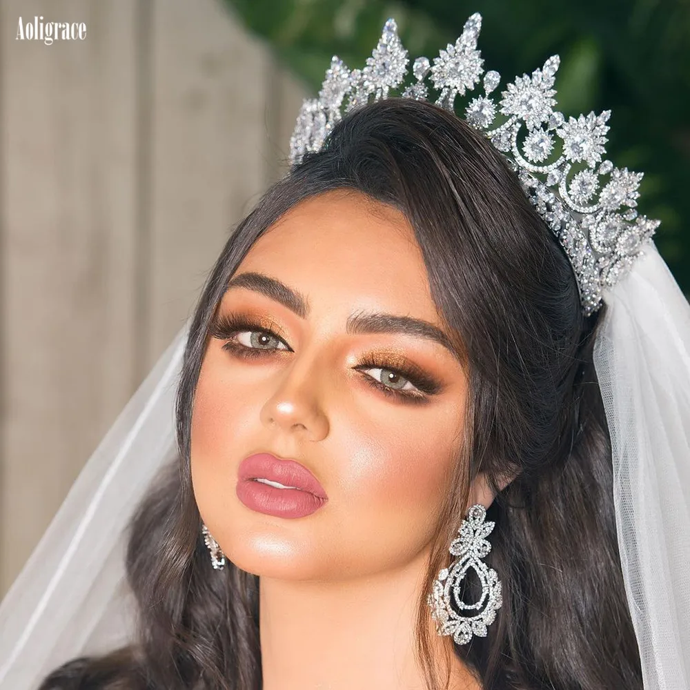 

Тиары женские свадебные с фианитом, роскошные диадемы класса 5А, 16 Quinceanera, аксессуары для волос