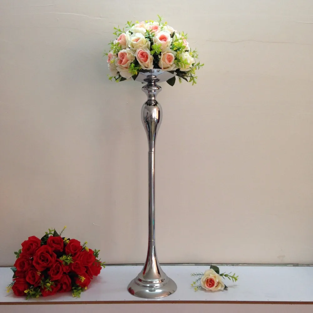 

Luxury Wedding Silver Flower Vase,75cm(H) Wedding road lead Wedding Props,Wedding table Centerpiece