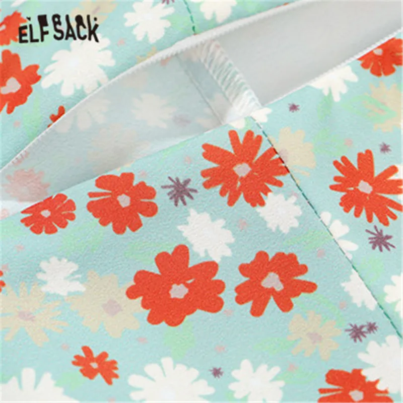 Женское платье с разрезом ELFSACK зеленое Повседневное платье-комбинация ромашками