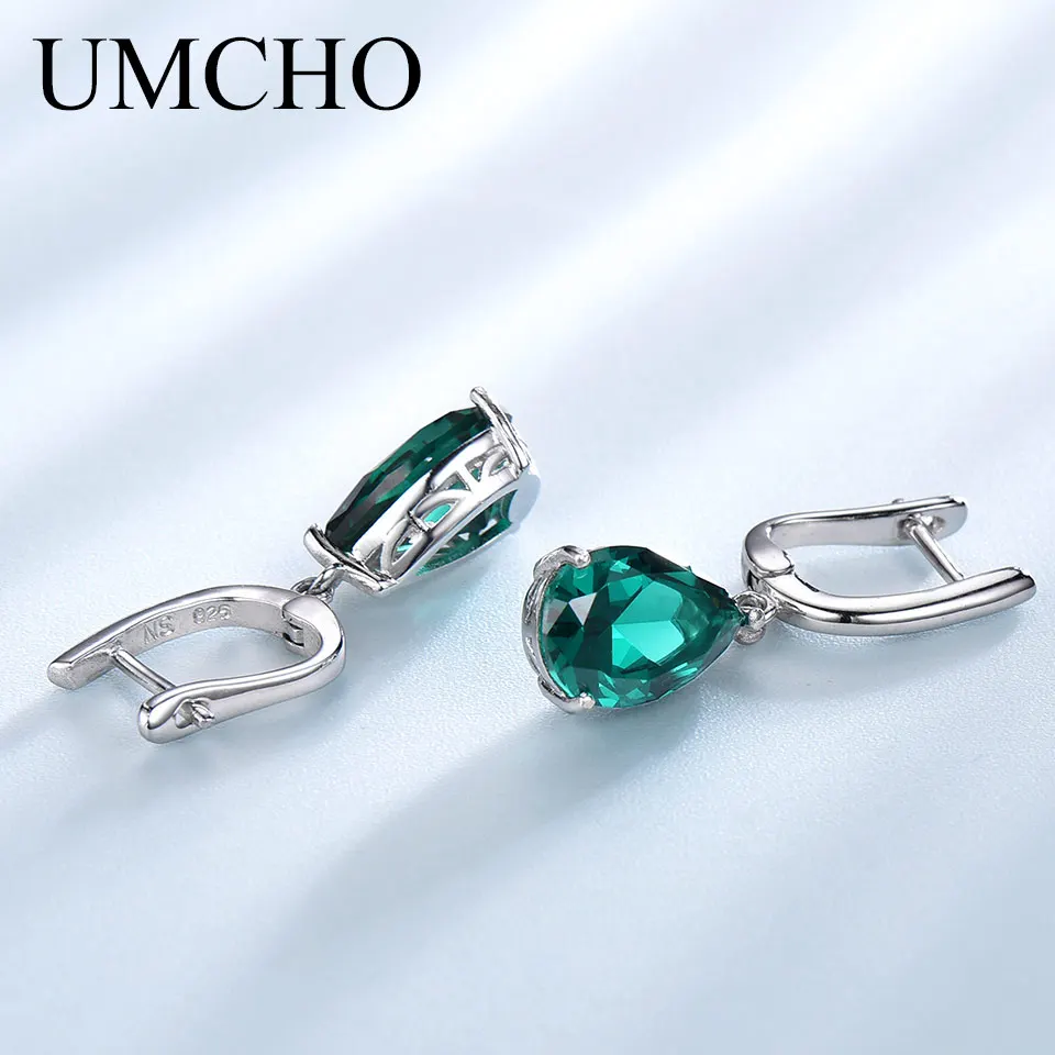 Серьги клипсы женские из серебра 925 пробы с зеленым изумрудом|Серьги-клипсы| |