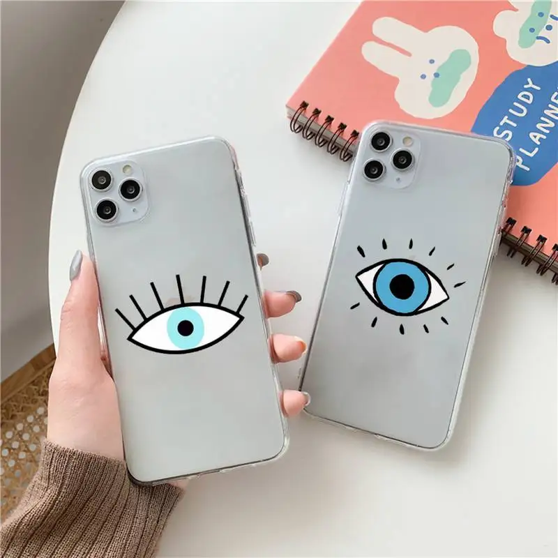 

Evil eye Phone Case Clear Transparent for iPhone 11 12 13 mini pro XS MAX 8 7 6 6S Plus X 5S SE XR 2020