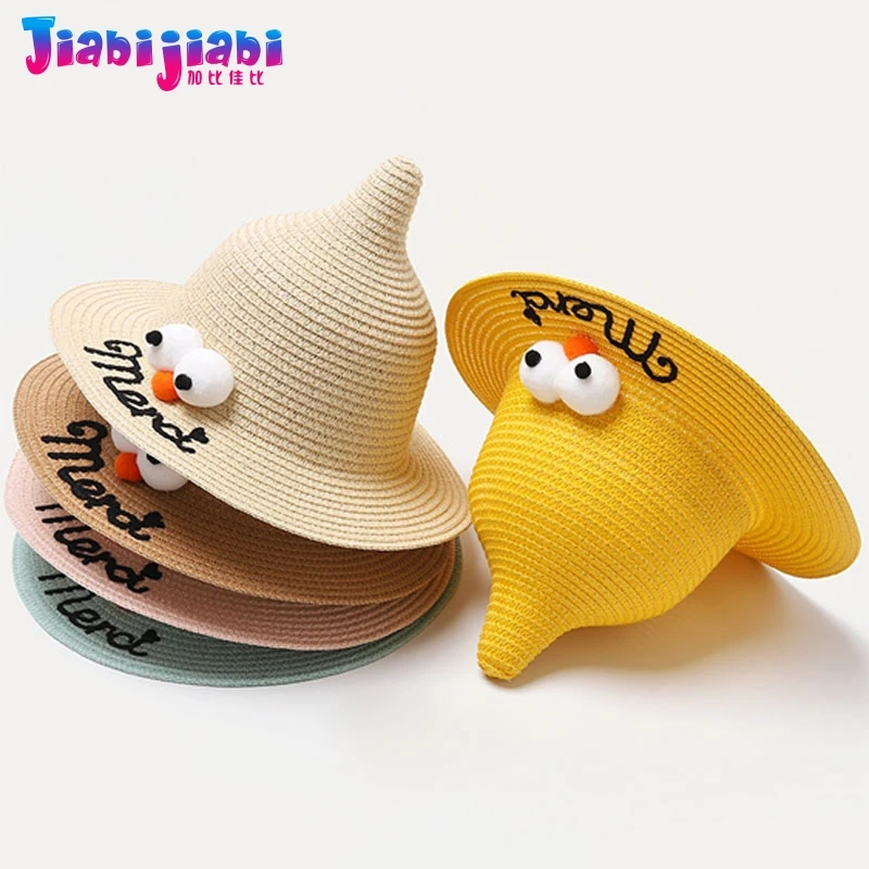 Летняя соломенная шляпа для малышей Панама ведро маленьких девочек милая
