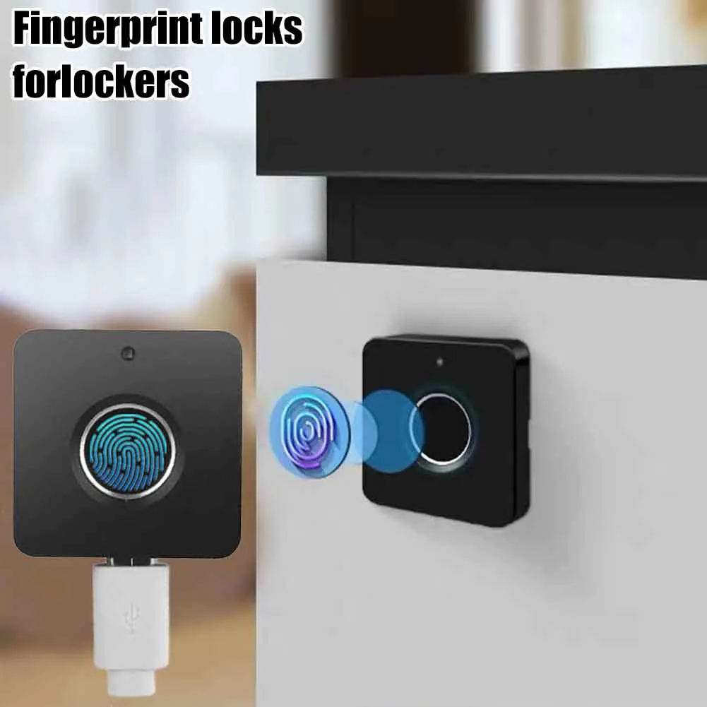 Keyless Security Door Lock Fingerprint Smart Padlock Quick Unlock Aluminum Alloy Metal for Wooden cabinet drawer storage box |