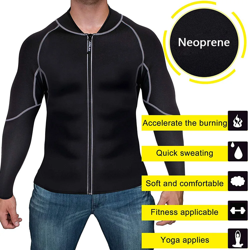 Формирователь тела для мужчин костюм сауны пальто с длинным рукавом талии