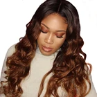 13х6 глубокий пробор 250 плотность кружева фронта человеческих волос парики для черных женщин Омбре медовый блонд кружева фронта парик тела волна Волосы Remy