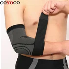 Бандаж для тенниса COYOCO, регулируемые налокотники, черный спортивный защитный коленный бандаж для волейбола, для велоспорта, тренажерного зала, теплый бандаж