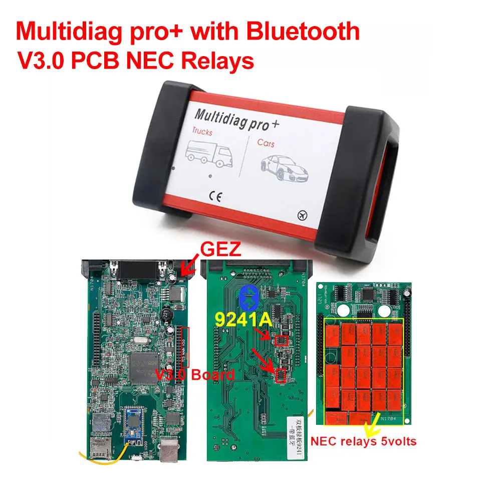 Инструмент cdp tcs V3.0 плата NEC 5 В реле tcs инструмент cdp tcs pro Bluetooth сканер OBD II программное обеспечение cdp автомобильный диагностический инструмент obd2 Инструменты - Цвет: Multidiag