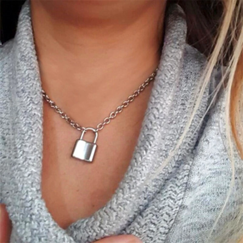 Ожерелье aier inoxydable bijoux iced out цепь панк gotico персонализированный подарок padlock 2020 chaine
