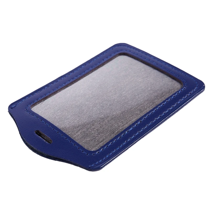 

Blue PU Badges Holder ID Card Case Credit Card Vertical Badge