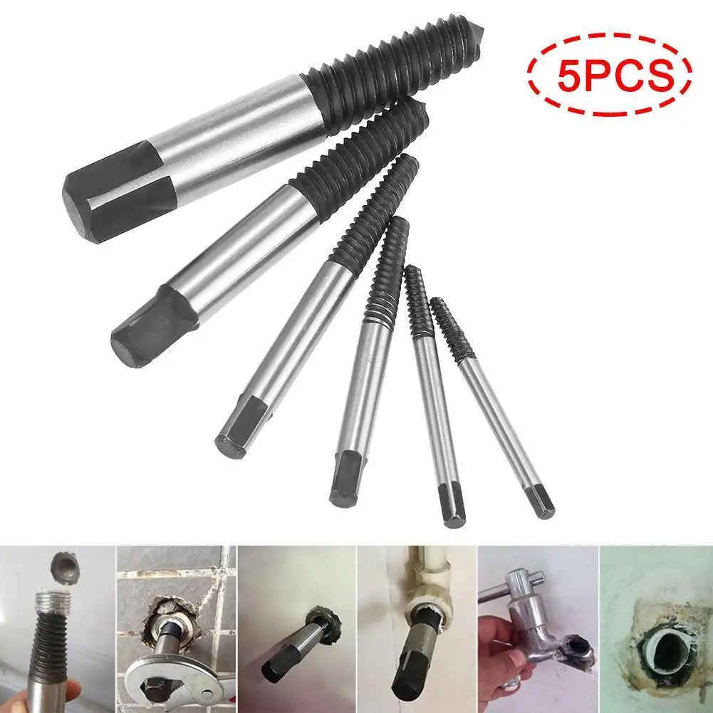 

5Pcs Screw Extractor Center Drill Bits Guide Set Broken Remover Out Damaged Easy Removal Speed Set Bolt D9M3
