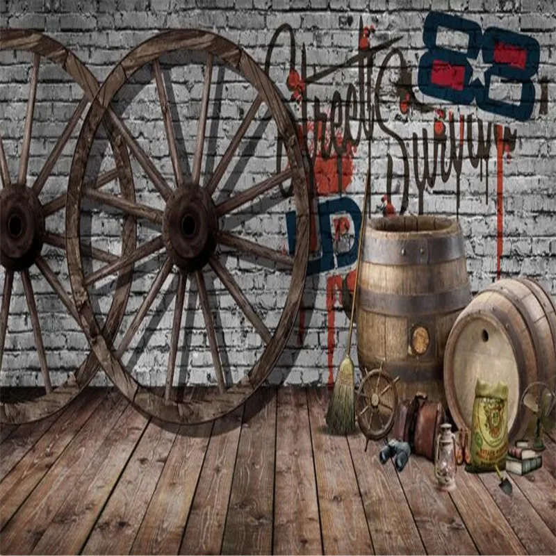

Retro nostalgic brick pattern bar KTV decorative wall 3D wallpaper for walls wine cellar beer music restaurant mural wallpaper
