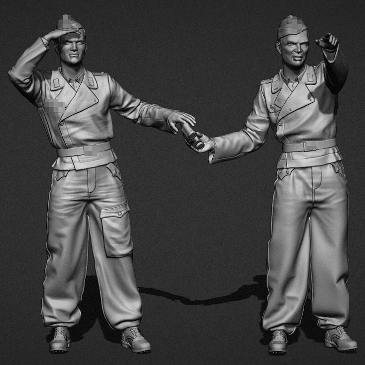 

1/35 Resin Model figure GK Soldier Achtung Jabo set Military theme WWII Unassembled and unpainted kit