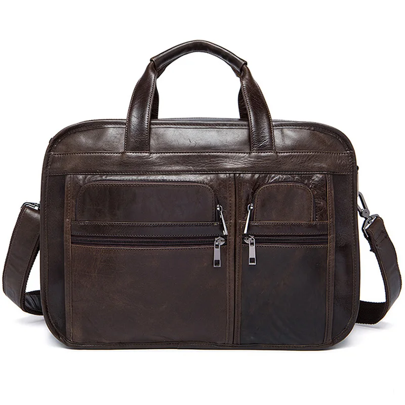 Новый деловой портфель из натуральной кожи сумка для ноутбука винтажная Большая