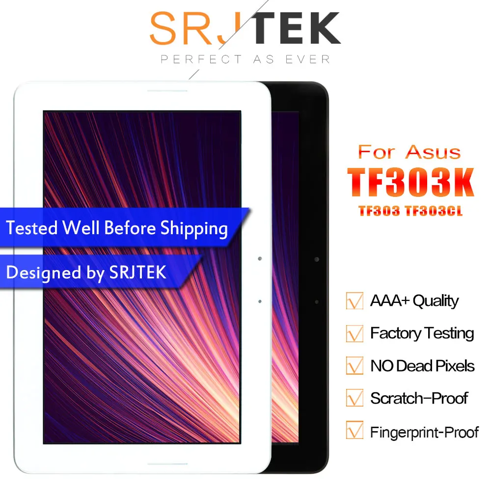 

Srjtek для Asus Transformer Pad TF303 TF303K TF303CL CLAA101FP05, ЖК-дисплей, матрица, кодирующий преобразователь сенсорного экрана в сборе с рамкой