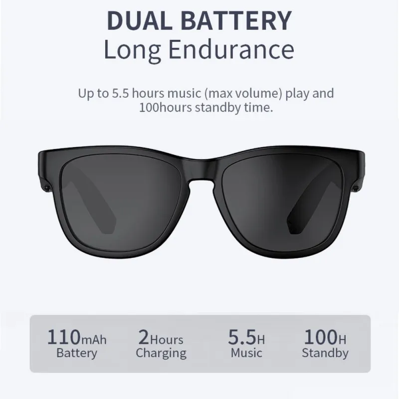 High End Bone Conduction Wireless Glasses Bluetooth 5.0 Open-Ear Headset Polarized Eyeglasses With Sunglasses | Электроника